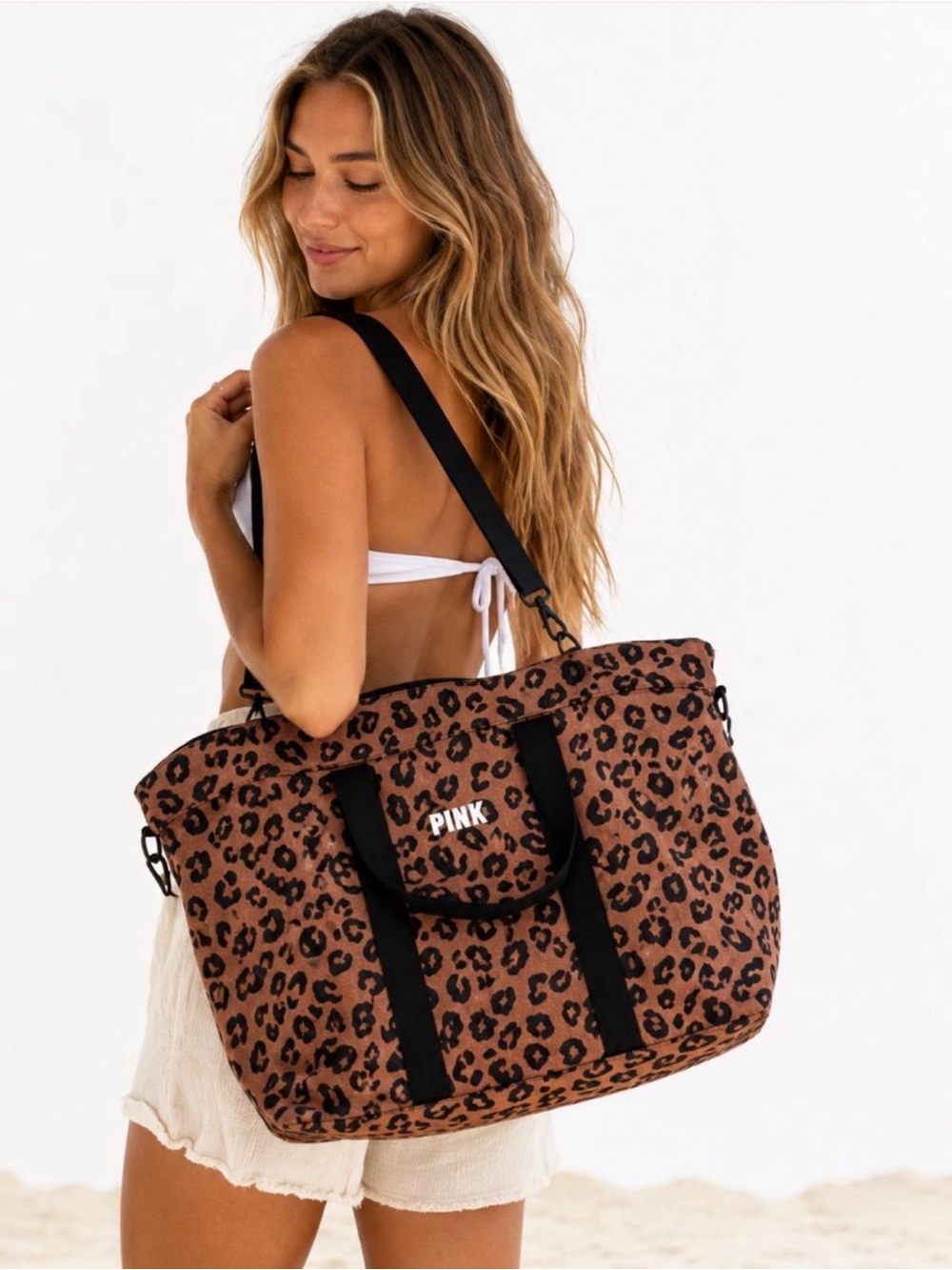 Victoria’s Secret PINK Leopard Weekender Tote Bag